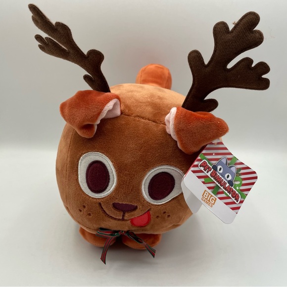 Roblox Big Games Pet Simulator X Reindeer Dog Holiday Christmas Plush With Tag - Picture 6 of 9